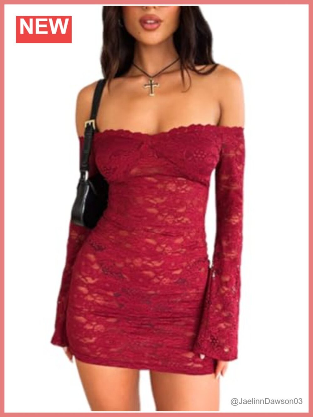 Womens Off Shoulder Lace Mini Dress Long Sleeve Bodycon See Through Y2K Club